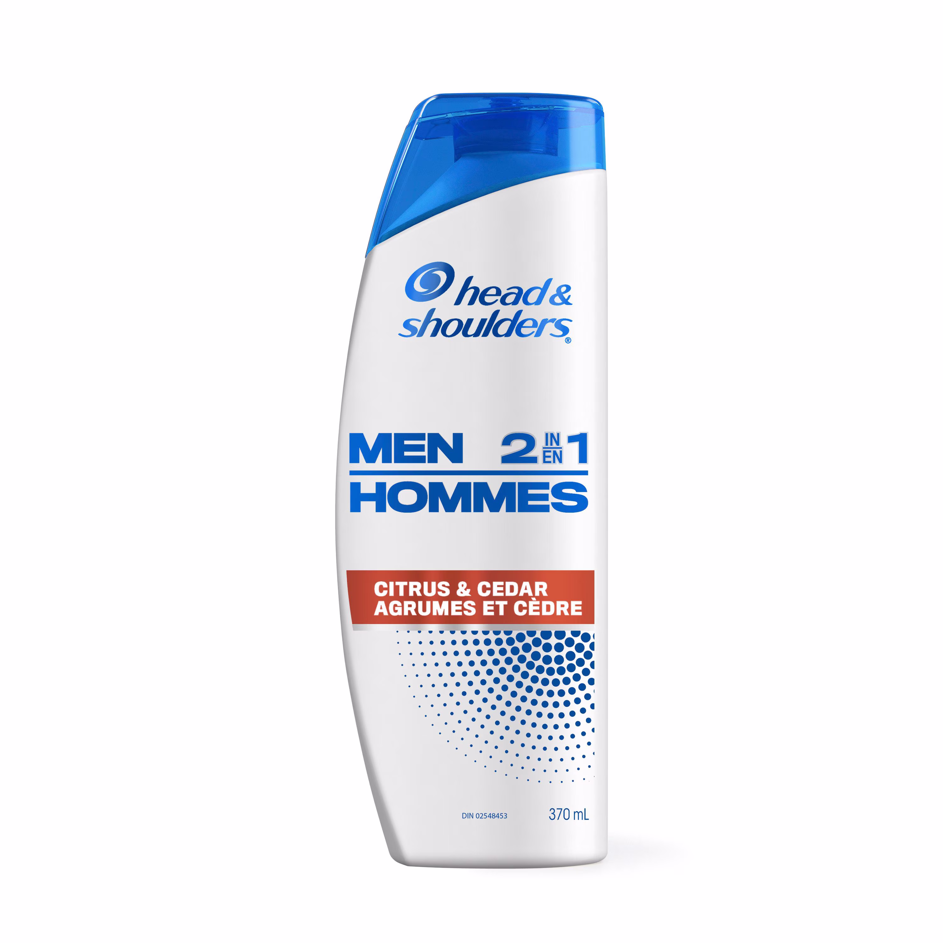 Head et épaules hommes 2 en 1 shampooing antipelliculaire et revitalisant. traitement antipelliculaire. agrumes & cèdre pour usage quotidien. sans parabènes