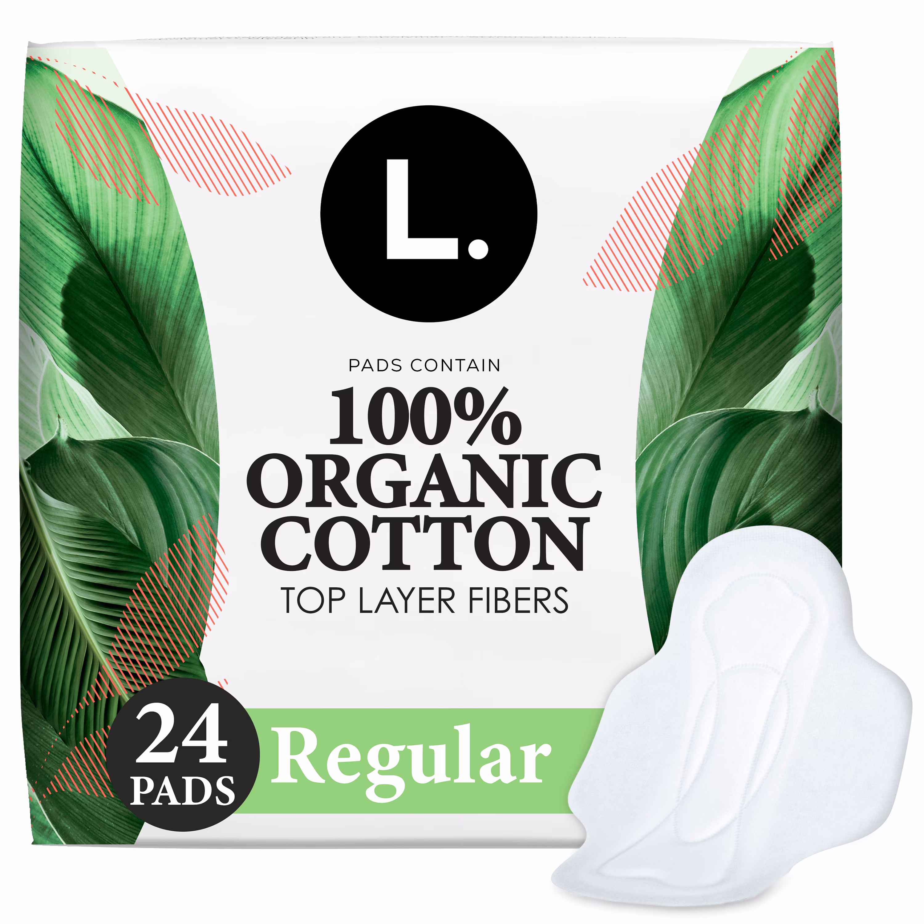 Serviettes menstruelles l. ultraminces pour femmes. degré dabsorption régulier. voile supérieur en coton biologique. avec ailes. 24u