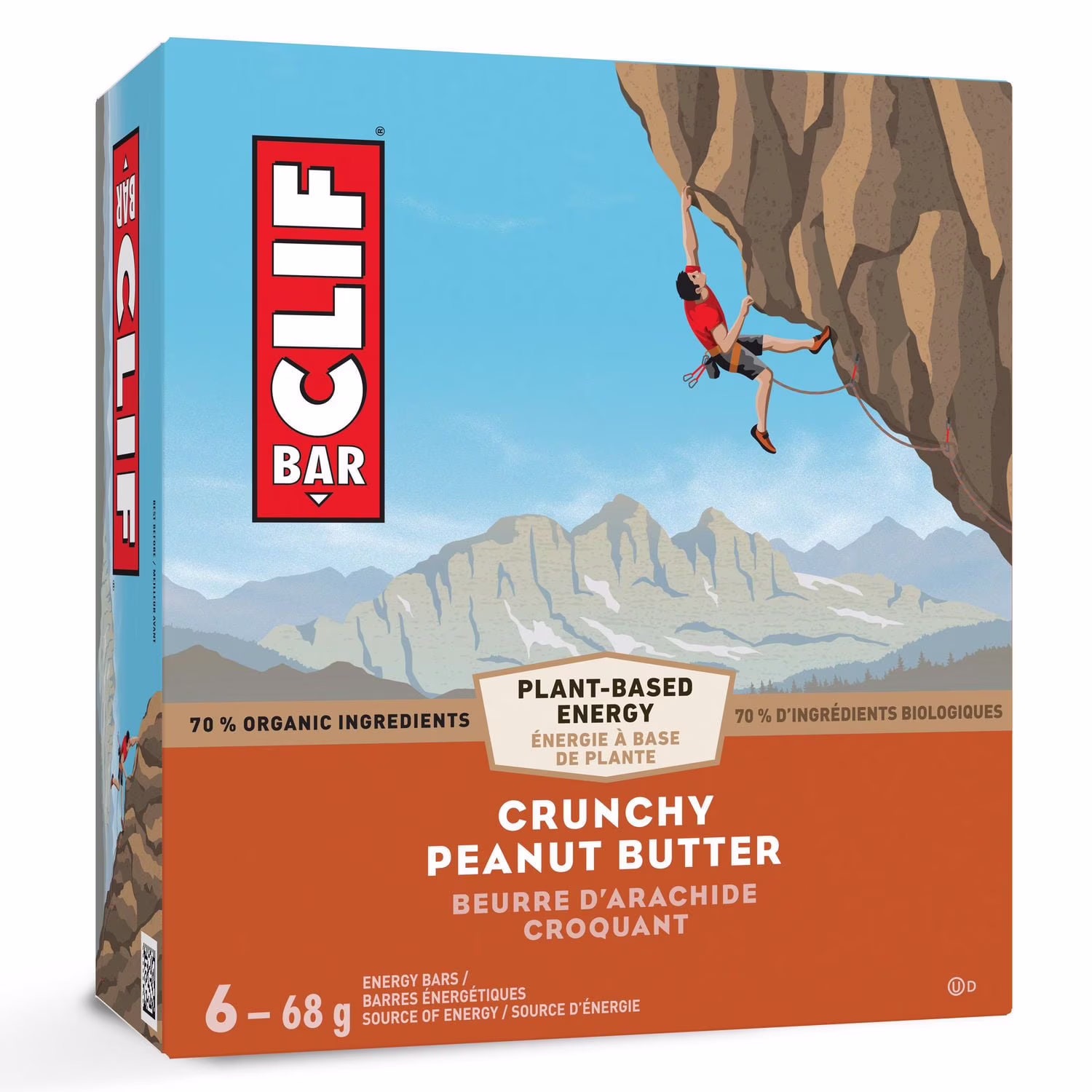 Clif bar. barre énergétique - beurre darachide croquant. 70 % d'ingrédients biologiques. sans arômes artificiels