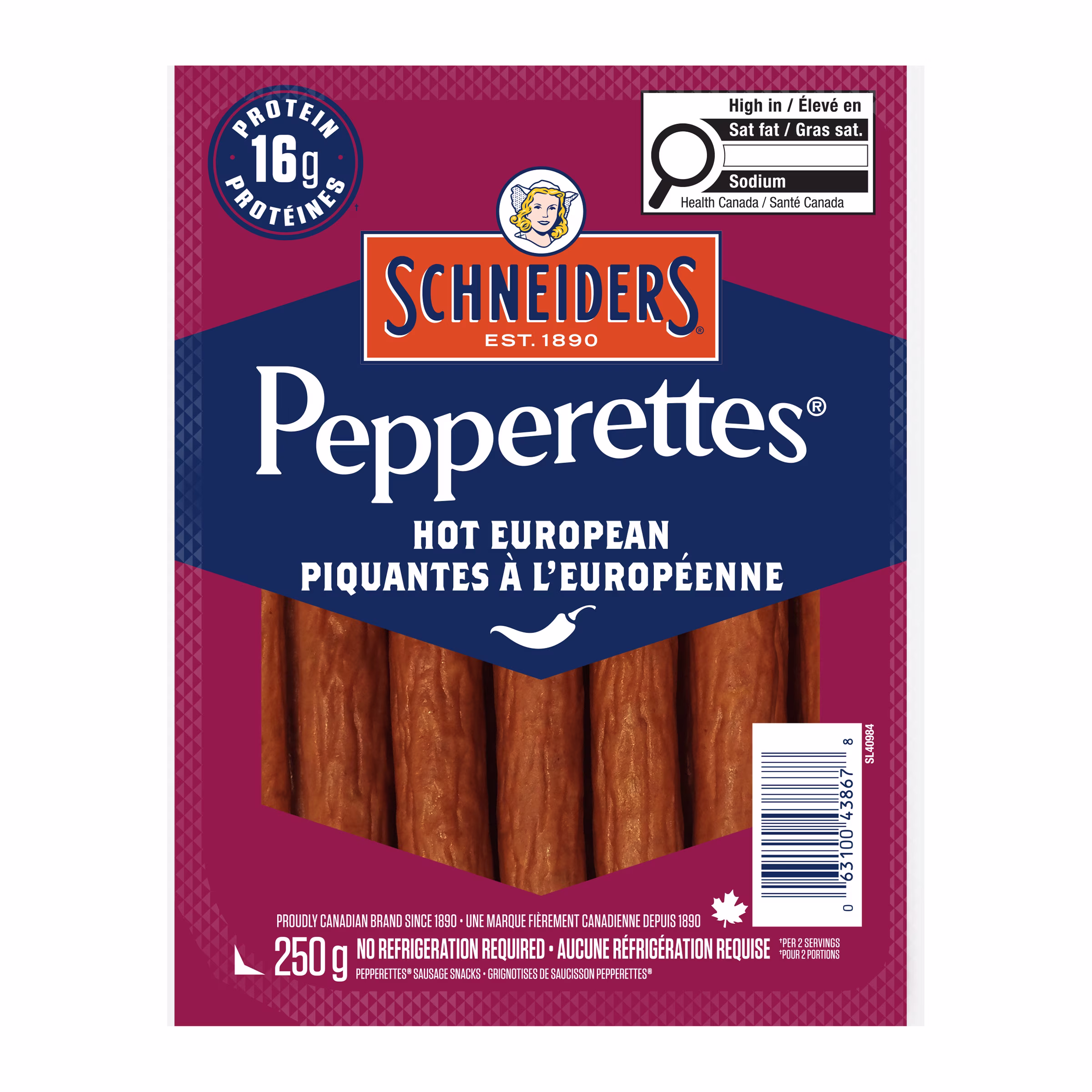 Schneiders bâtonnets de saucisson à l'européenne piquants pepperette