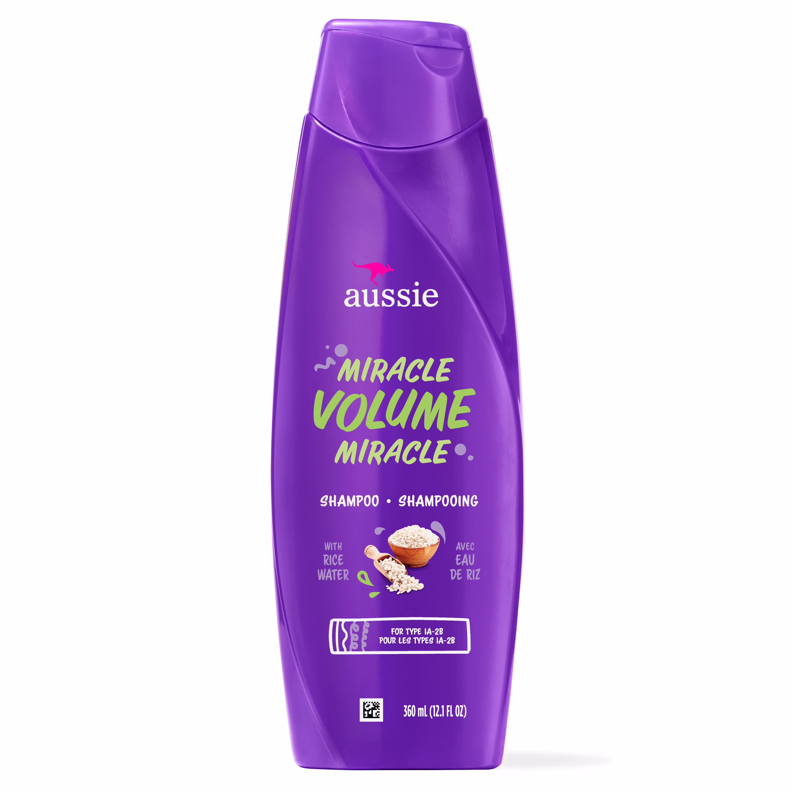 Shampooing aussie miracle volume avec prune et bambou pour cheveux fins. sans parabènes