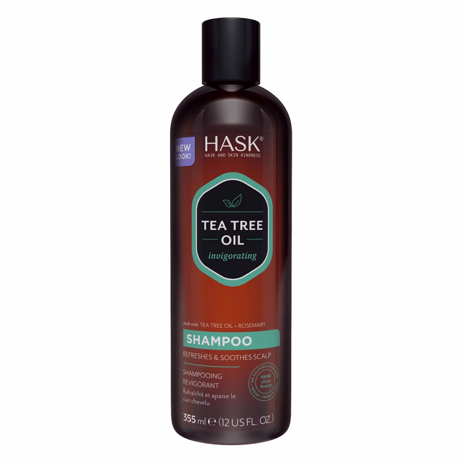 Hask shampooing revigorant à l'huile d'arbre à thé et au romarin
