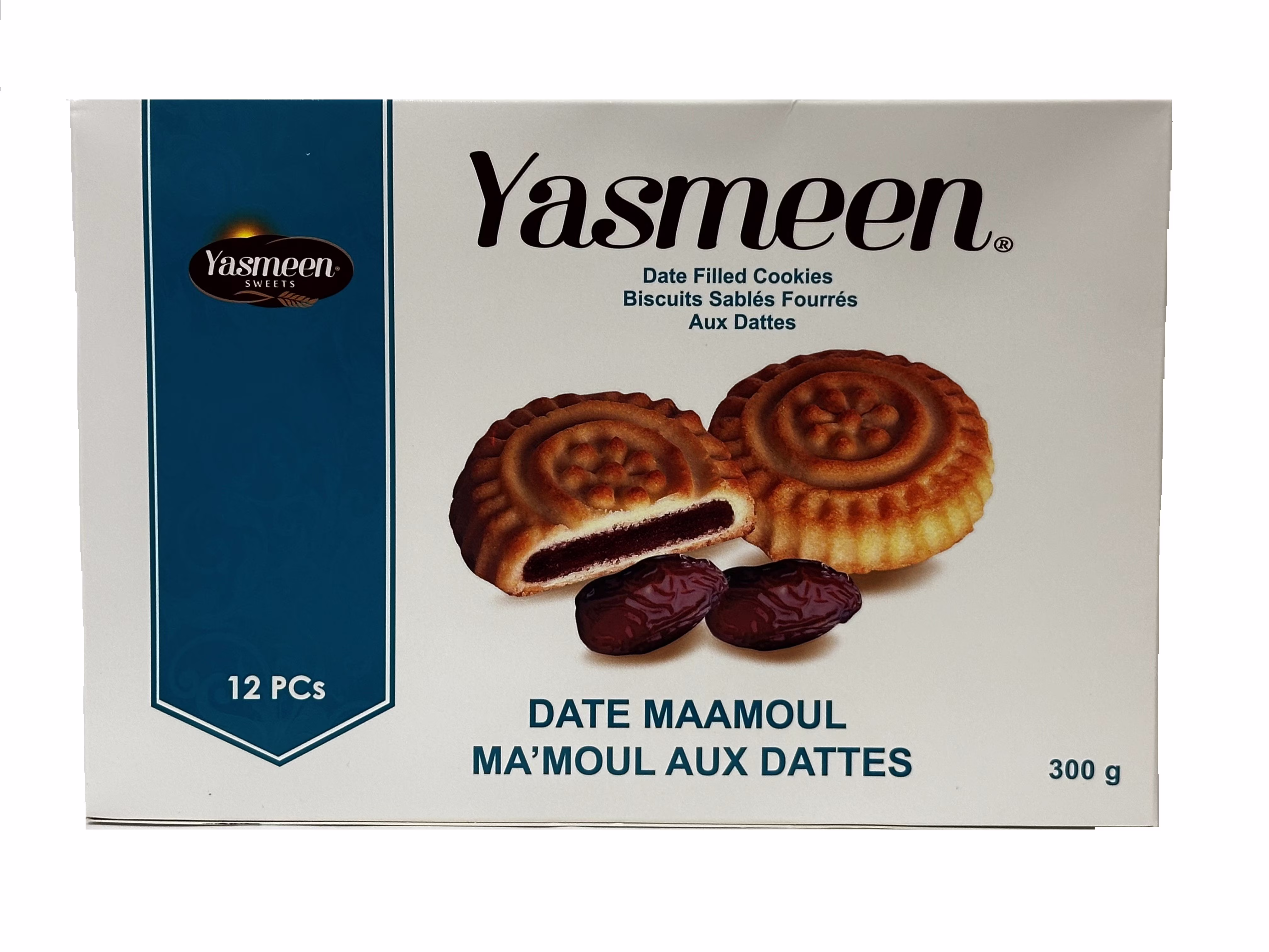 Yasmeen biscuits fourrés aux dattes no industrial additives. no preservatives. no artificial colouring. net weight