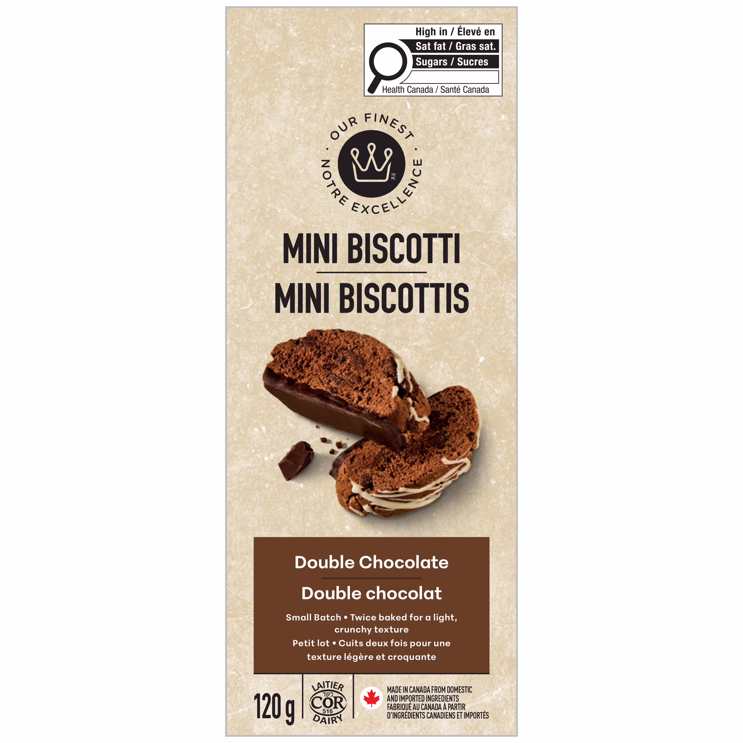 Double chocolat mini biscotti