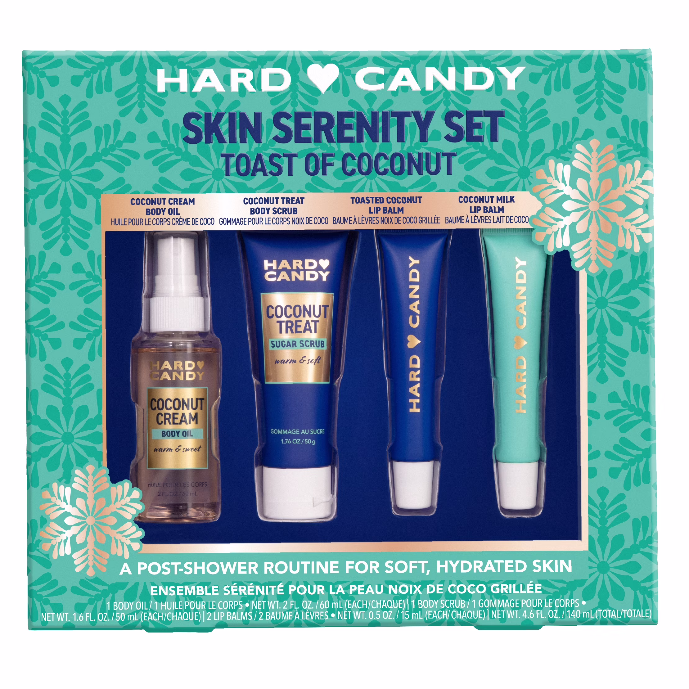 Hard candy coffret-cadeau sérénité à la peau de noix de coco toast  4 pièces