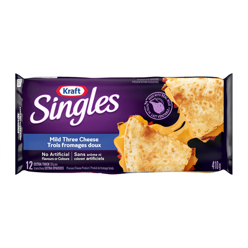 Kraft Tranches de fromage extra épaisses trois fromages 12 tranches 410 g