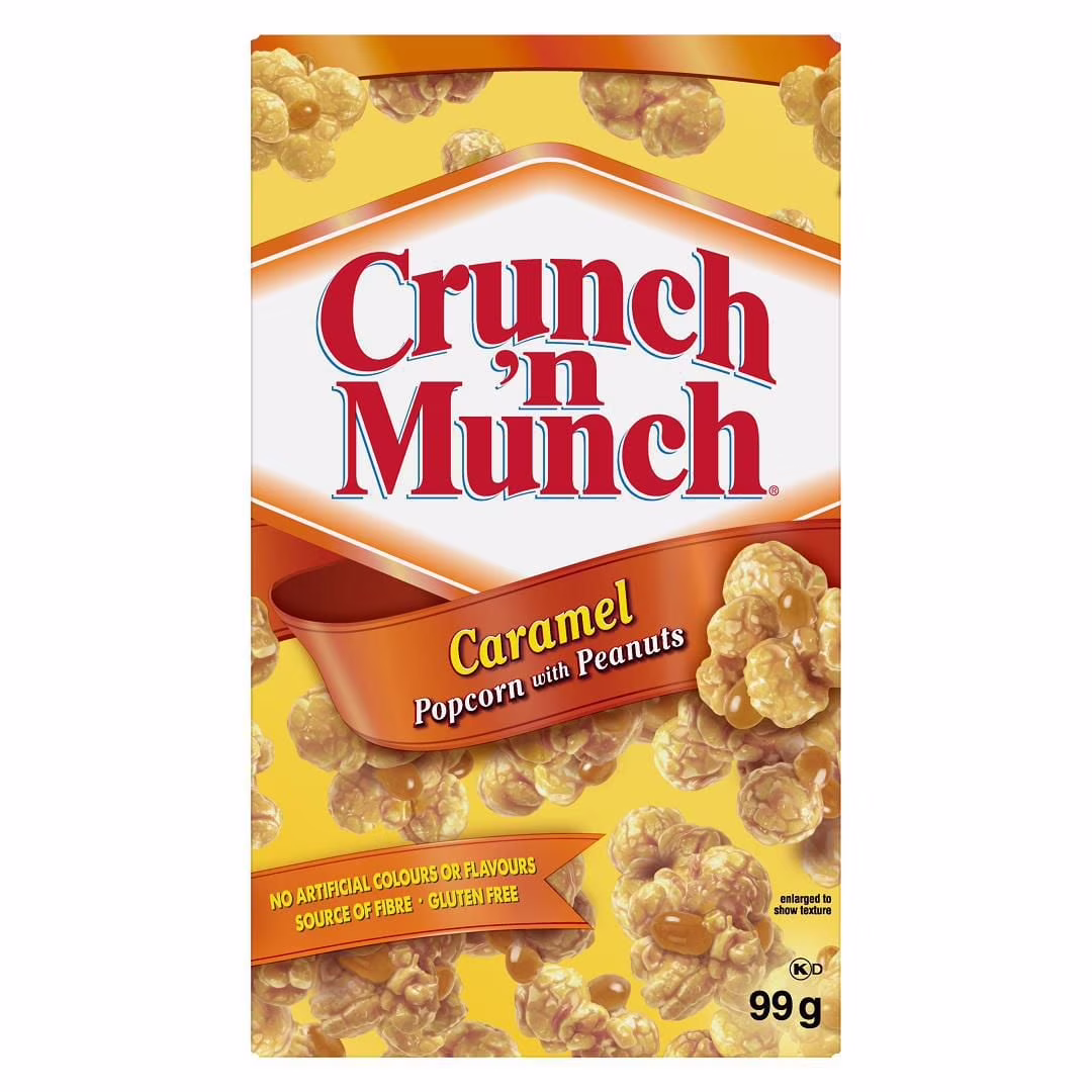 Crunch 'n munch maïs soufflé avec arachides caramel