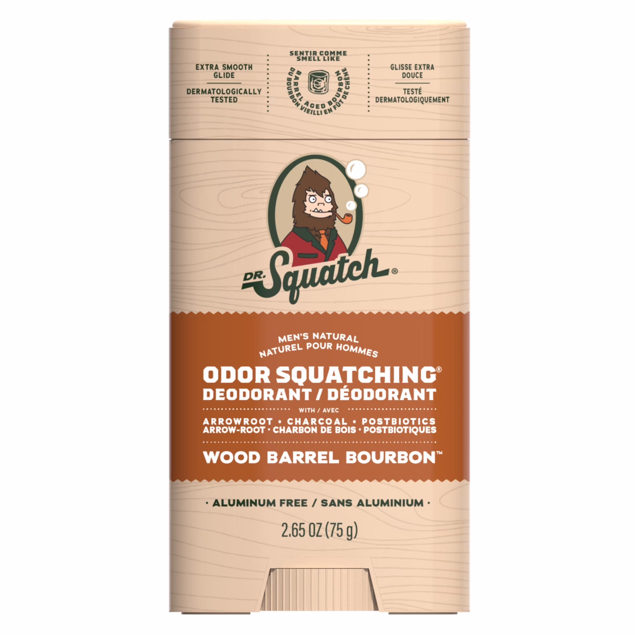 Déodorant naturel pour hommes dr. squatch - anti-odeurs sans aluminium - wood barrel bourbon  déodorant naturel pour hommes dr. squatch - anti-odeurs sans aluminium - bourbon en fût de bois ()