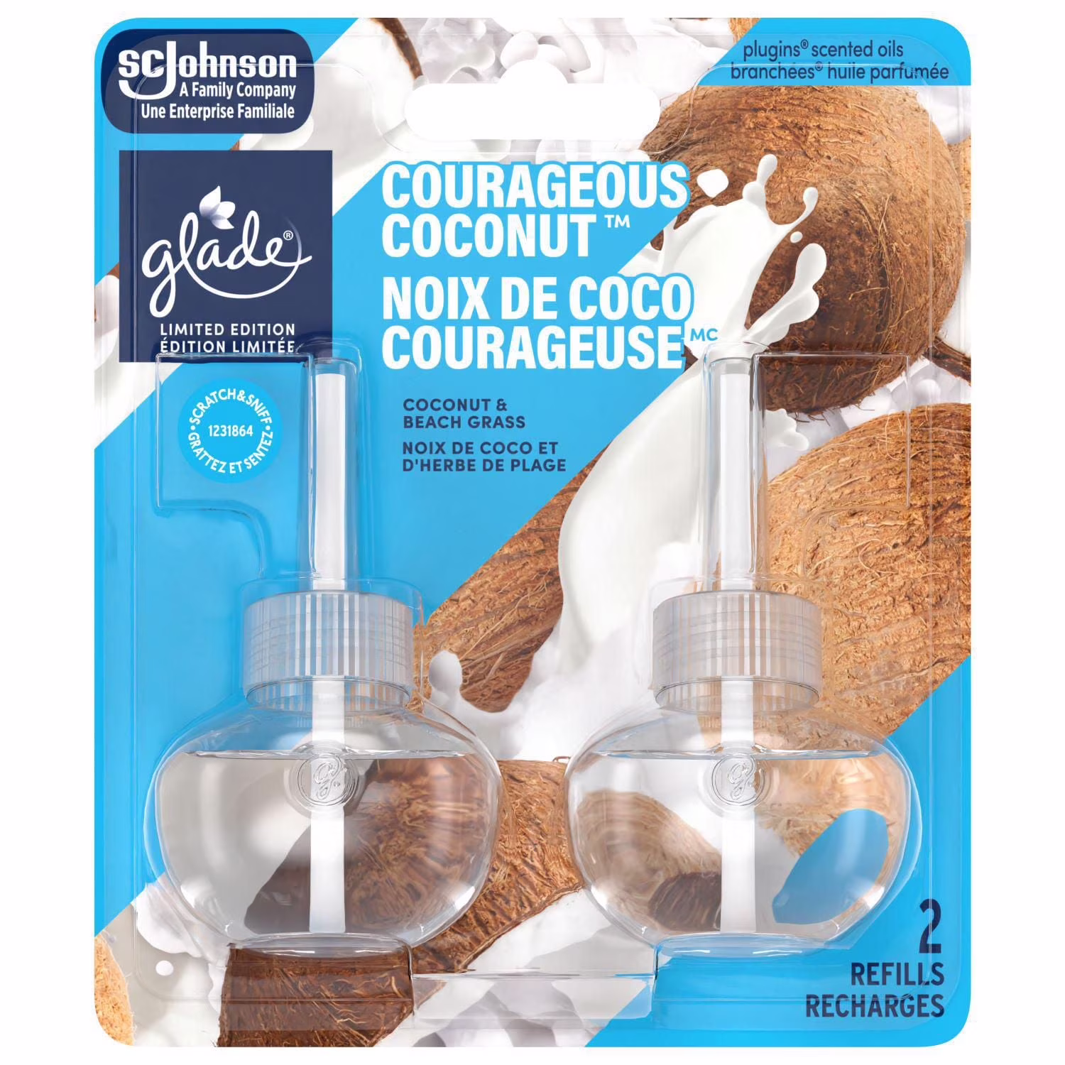 Glade branchées huile parfumée recharge. courageous coconut