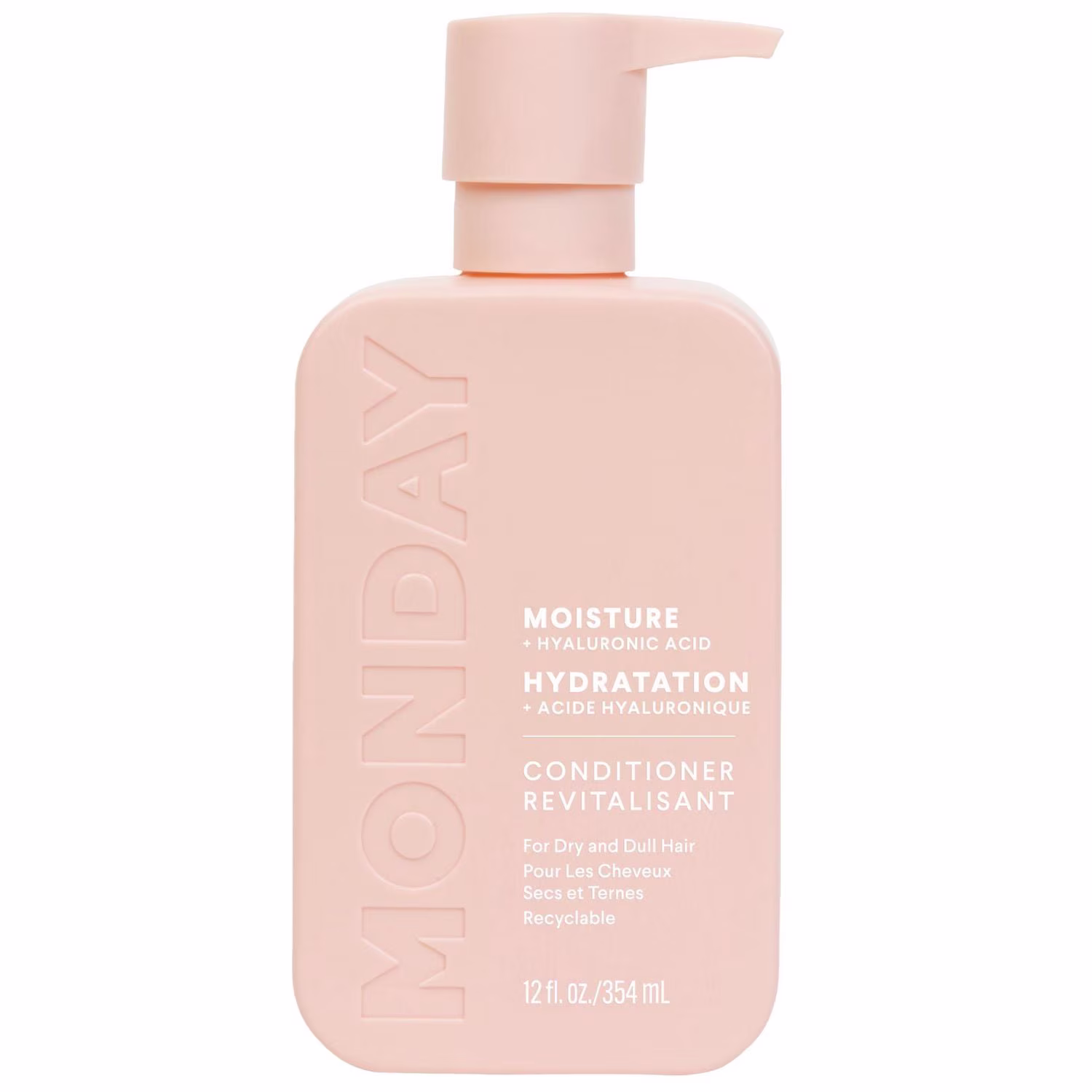 Monday haircare après-shampooing moisture avec acide hyaluronique. huile de noix de coco et beurre de karité pour les cheveux secs et sans éclat