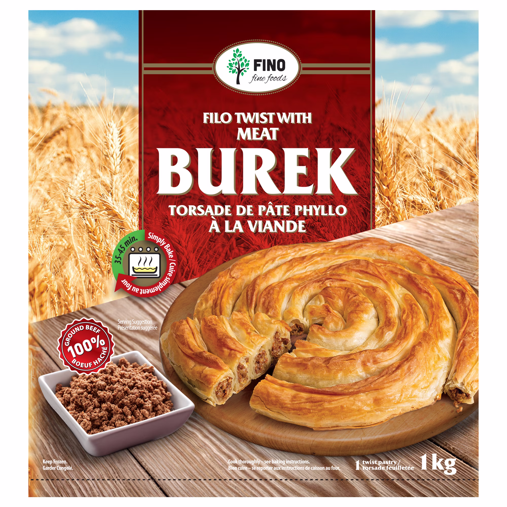 Fino fine foods torsade de pate phyllo de la viande 1kilogramme fino fine foods torsade de pate phyllo avec de la viande