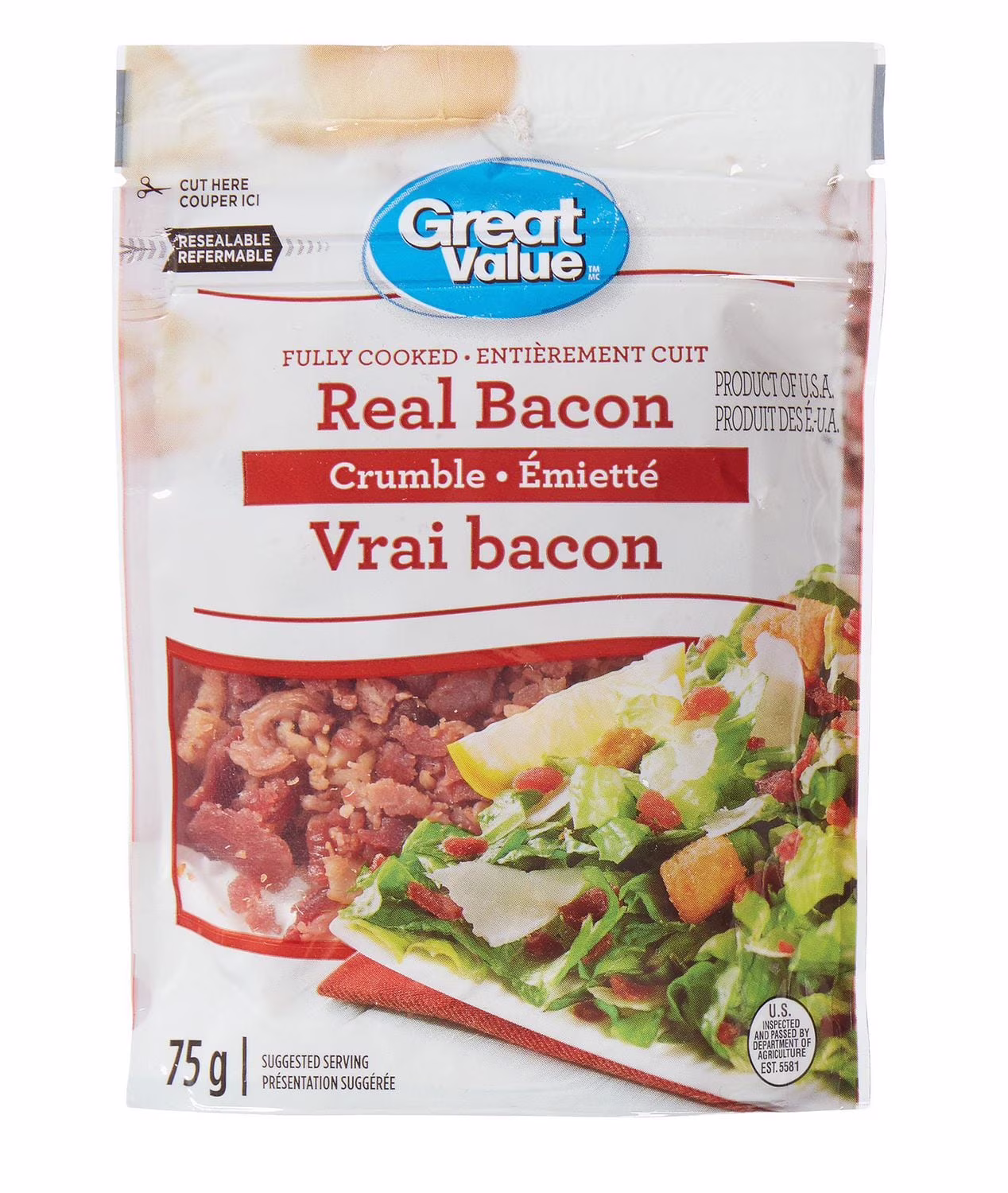 Vrai bacon émietté de great value