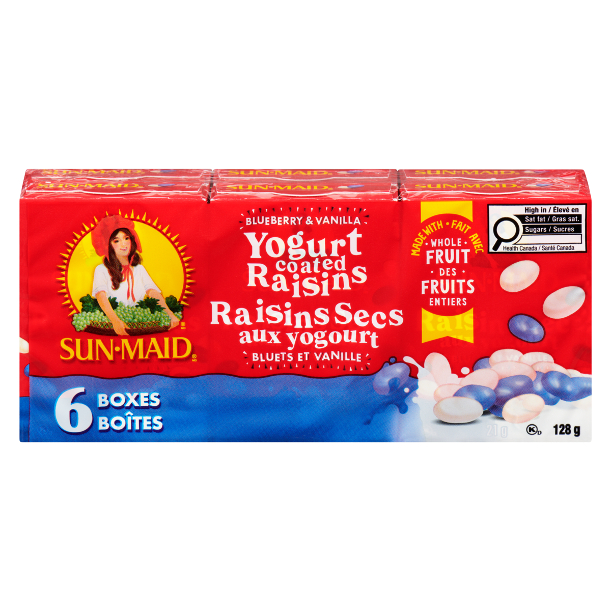 Raisins secs aux yogourt bluets et vanille