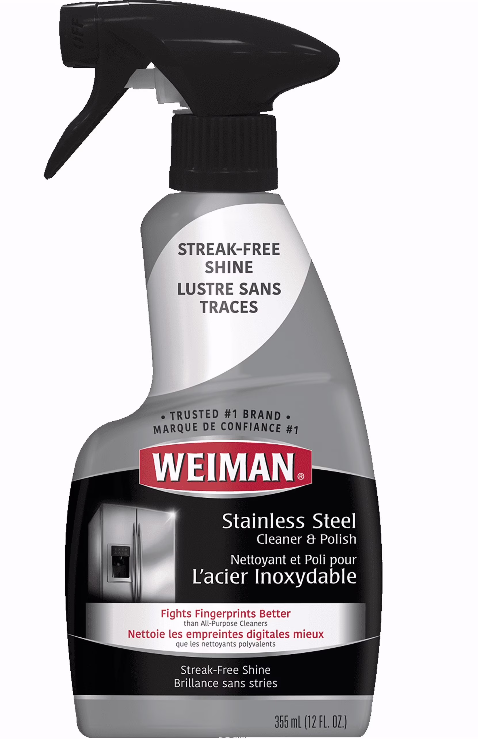 Weiman vaporisateur nettoyant et poli pour acier inoxydable.