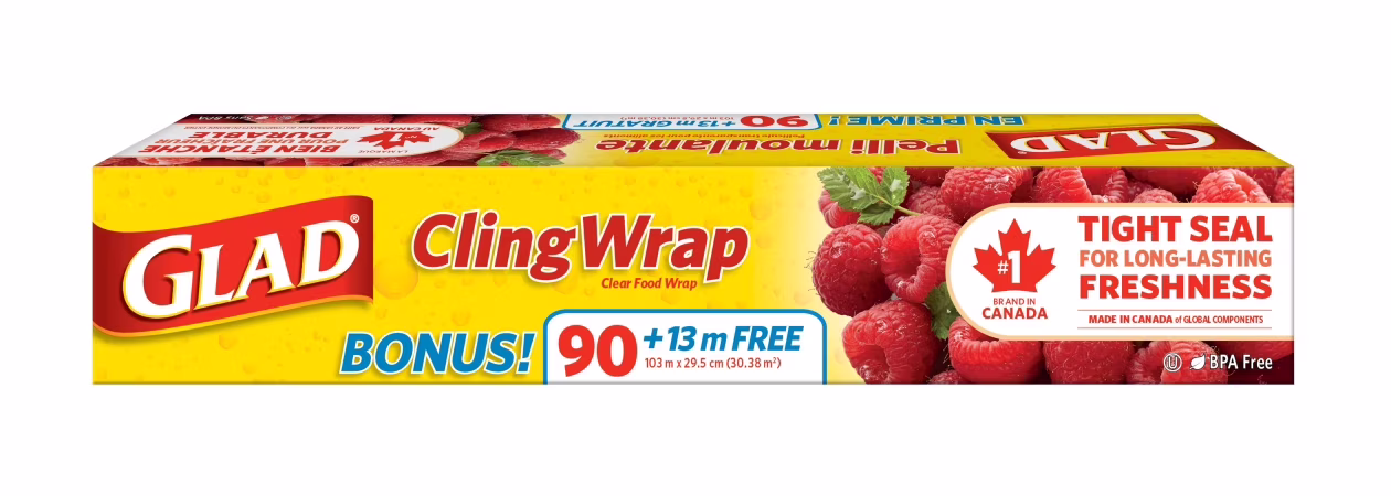 Glad du film alimentaire plastique wrap.