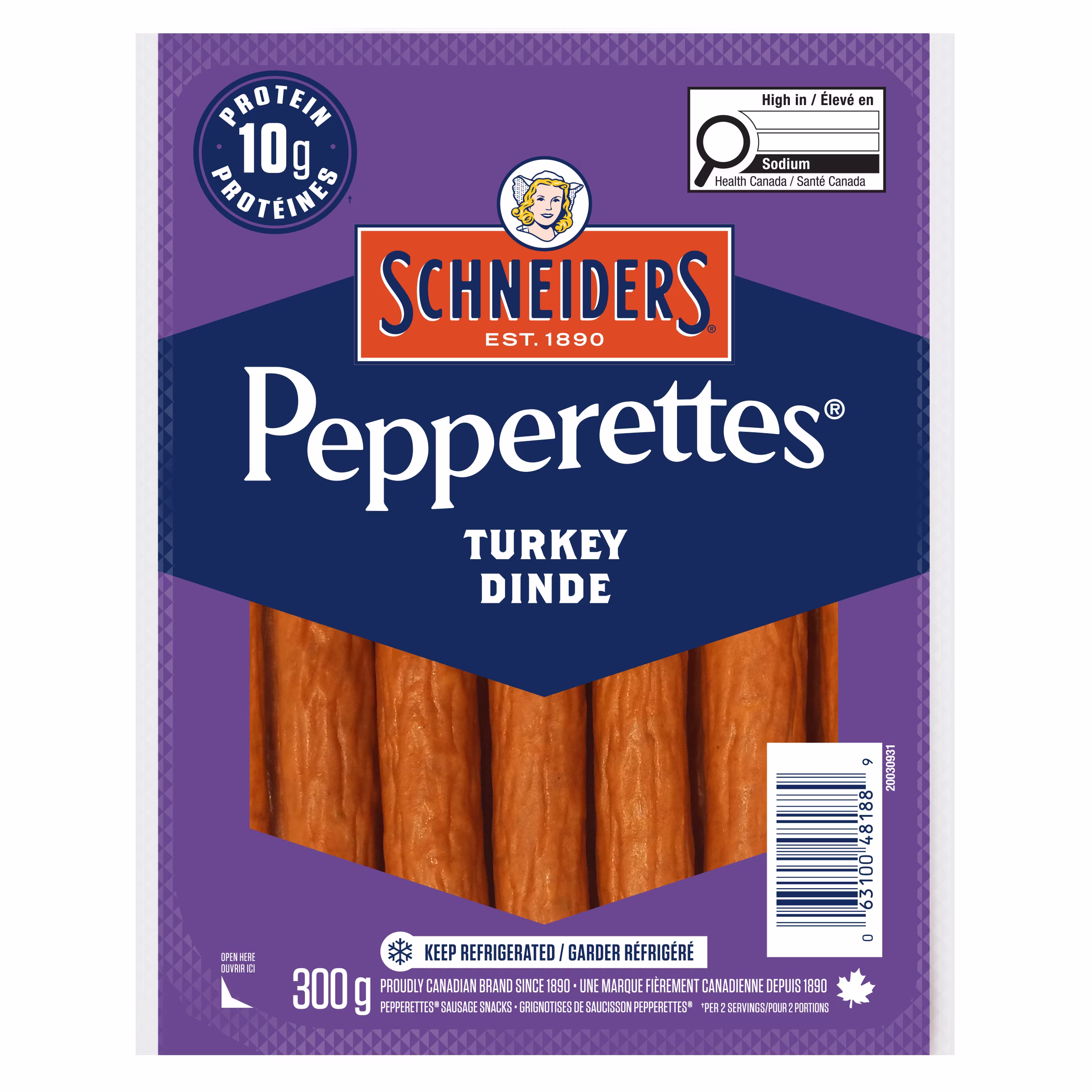 Schneiders bâtonnets de saucisse à la dinde pepperettes