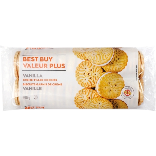 Valeur Plus Biscuits garnis de crème vanille 600 g