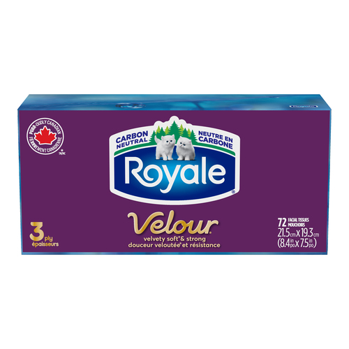 Royale Mouchoirs Velour 1 boîte x 72 feuilles