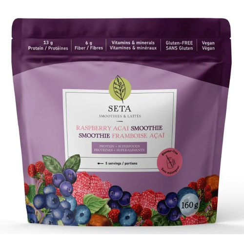 Seta Smoothie végétalien sans gluten framboise açaí 160 g