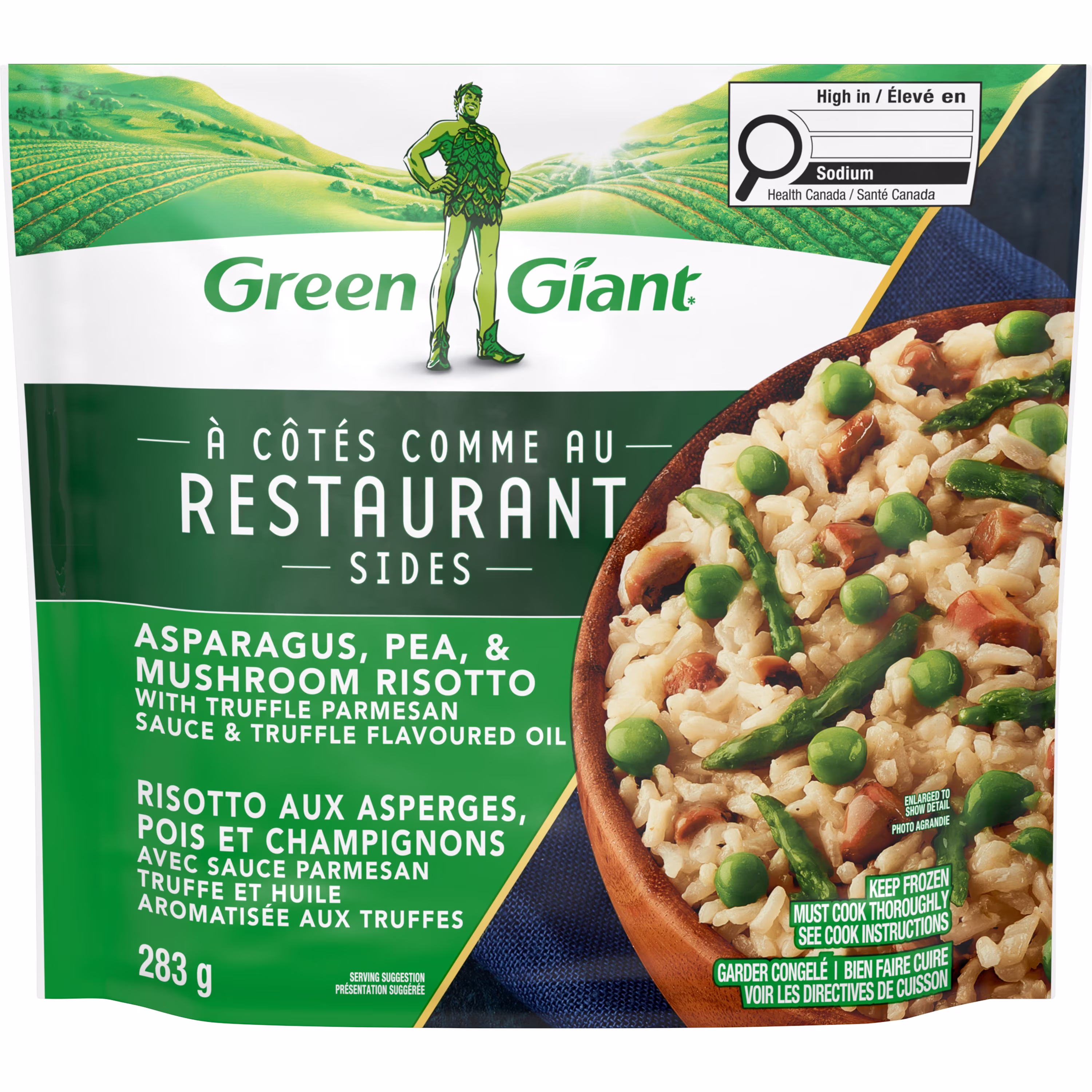 Risotto aux asperges, pois et champignons surgelé
