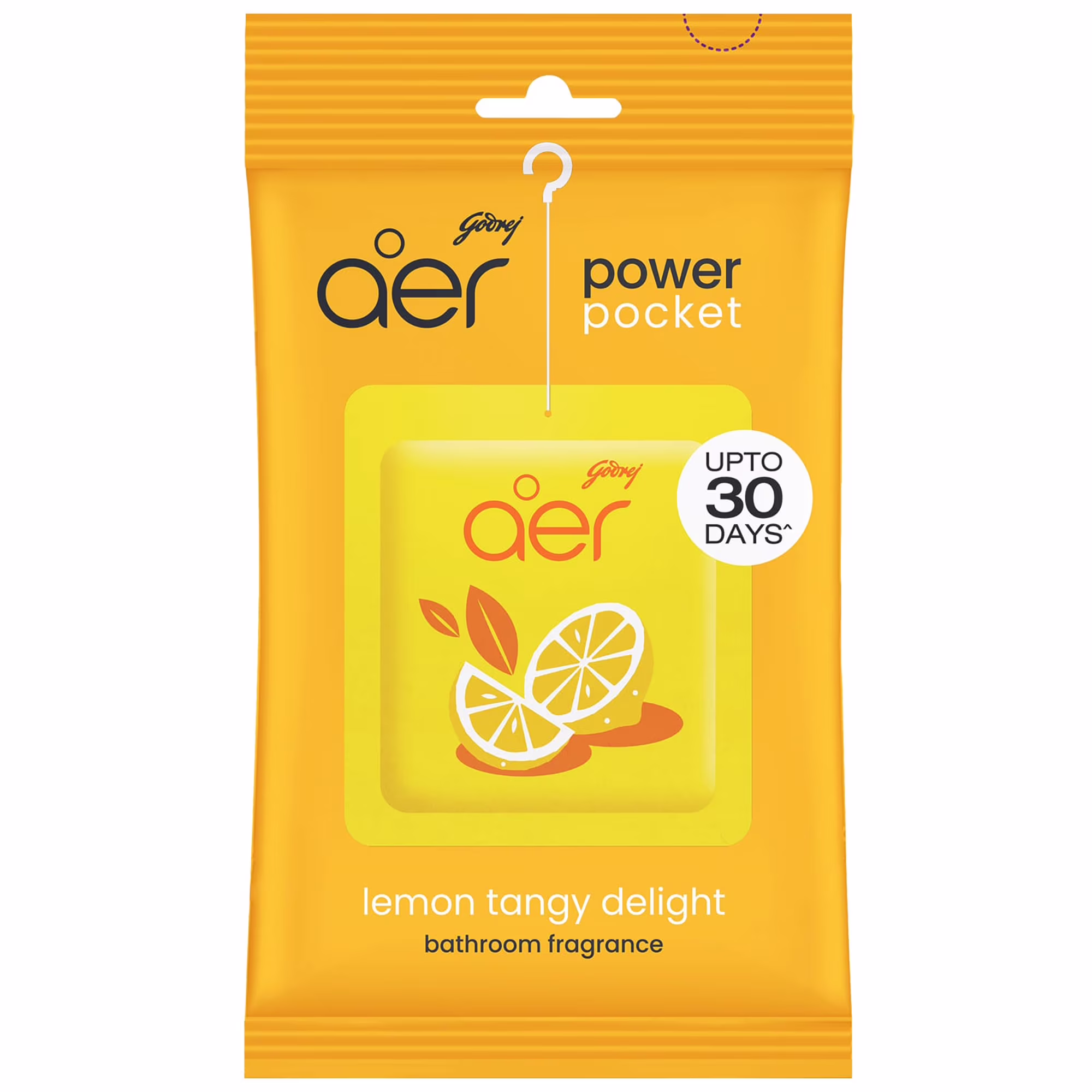 Godrej aer power pocket lemon tangy freshener pour salle de bain. . dure jusquà 30 jours. désodorisant pour salle de bain