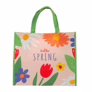 Sac dépicerie réutilisable à thème printanier avec porte-bouteille  sac de courses pour lépicerie