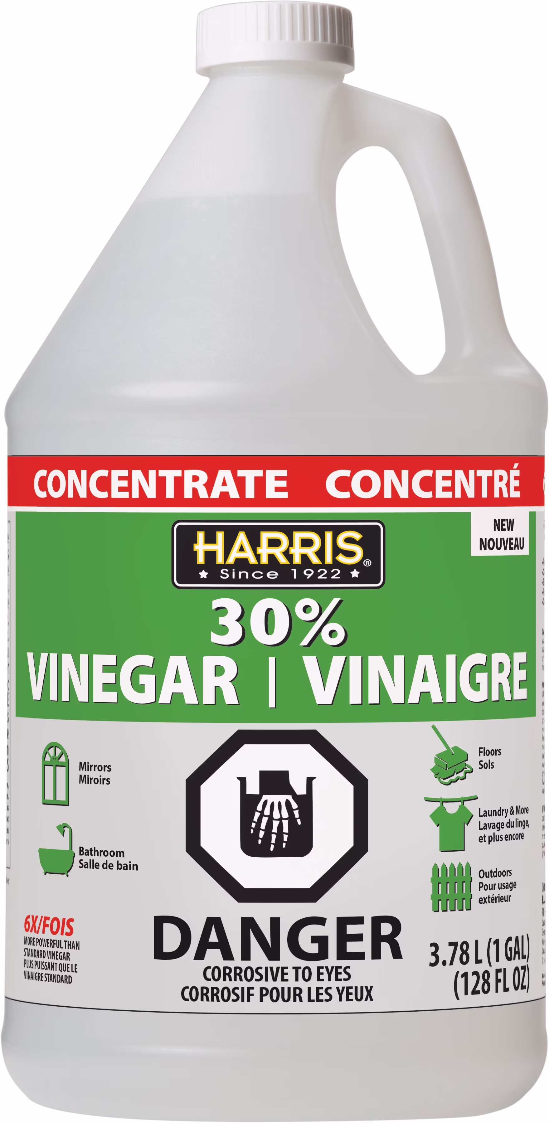 Vinaigre nettoyant harris à 30 %. bidon de allon. nettoyant multi-usages