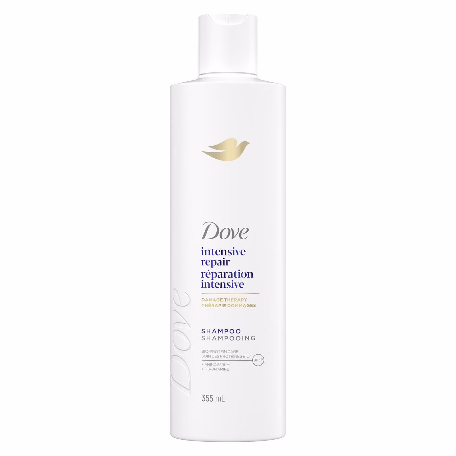 Dove shampooing réparation intensive soin des protéines bio + sérum aminé.