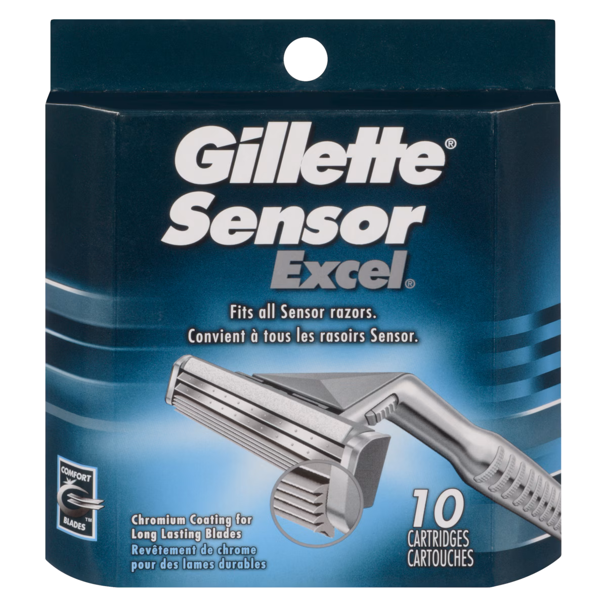 Recharges de lames de rasoir pour hommes Sensor Excel, 10unités