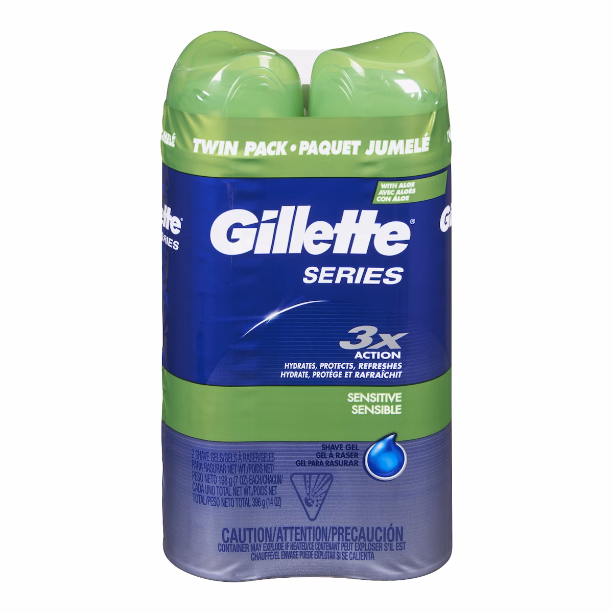 Gel à raser sensible, paquet jumelé, 14 oz