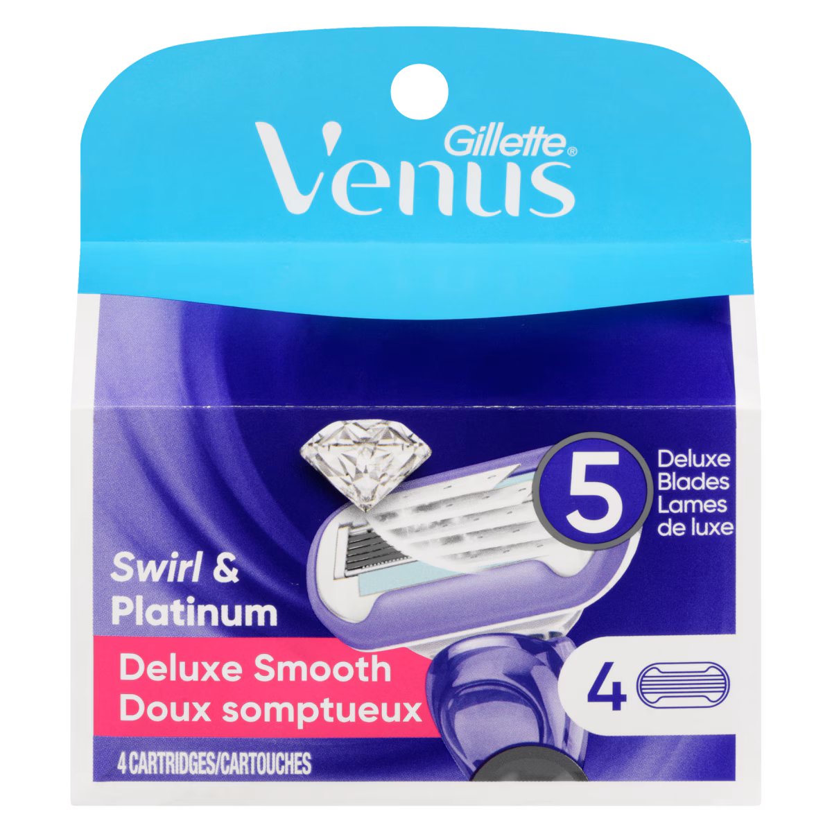 Lames de rasoir gillette swirl pour femmes, 4 cartouches