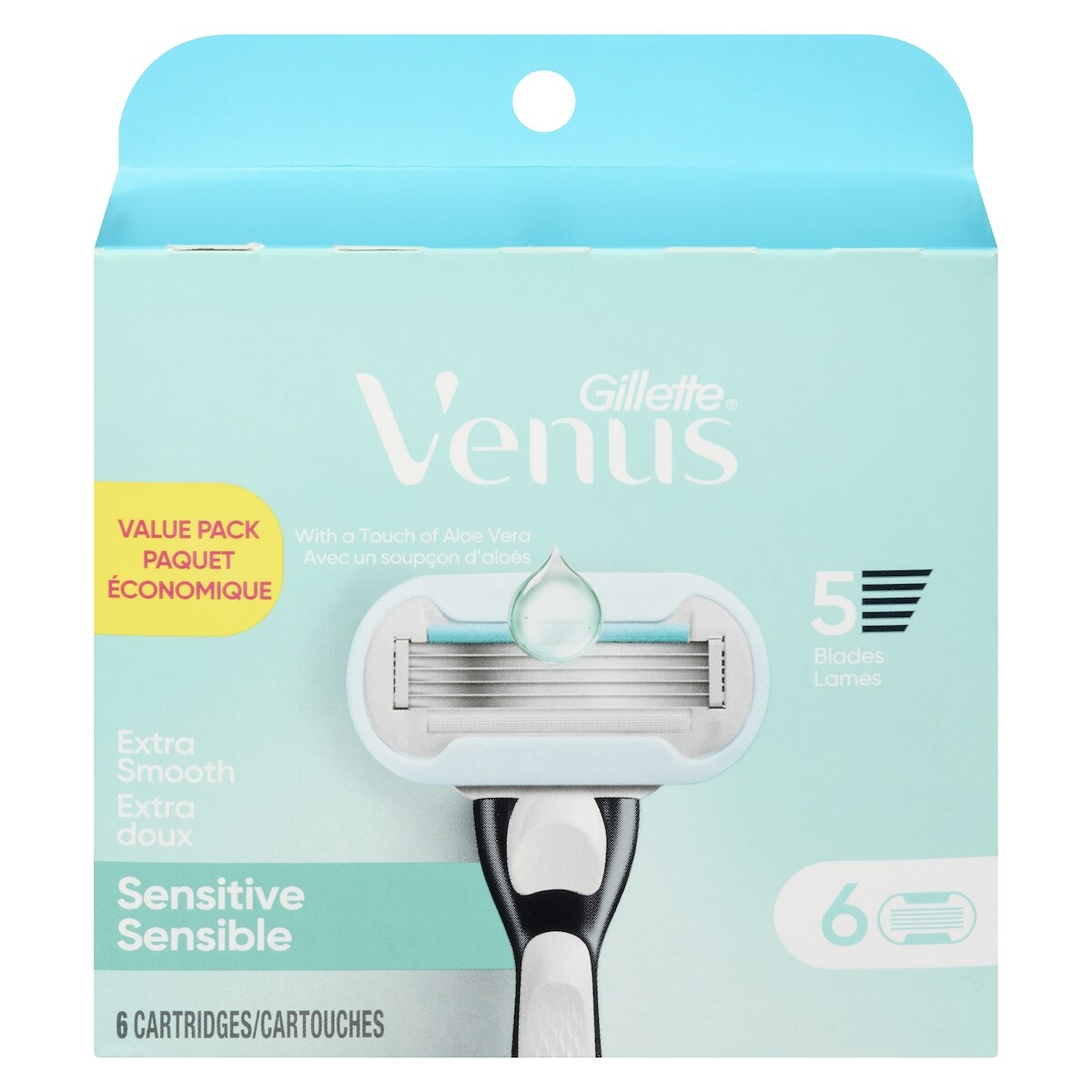 Lames de rechange de rasoir pour femmes Extra doux Sensible, 2unités
