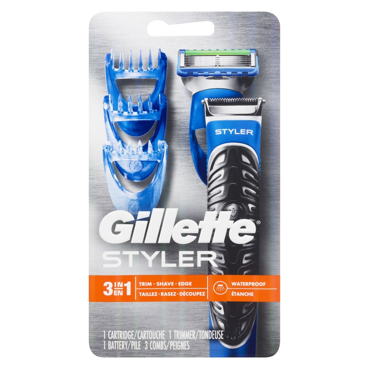 Tondeuse à barbe tout usage Gillette Styler Tondeuse à barbe, rasoir Fusion et lame de découpe pour hommes