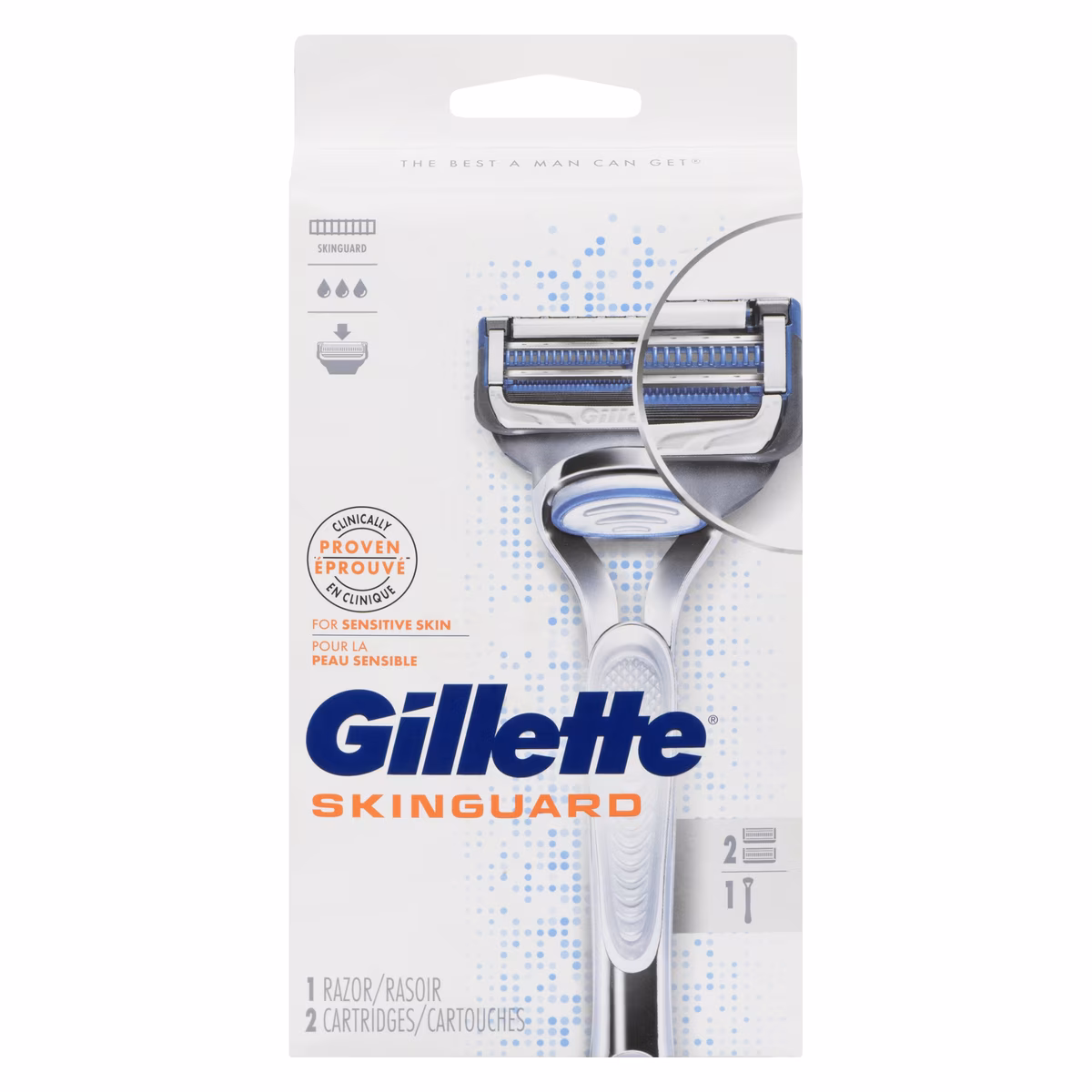 Rasoir SkinGuard pour hommes + 2lames de rechange