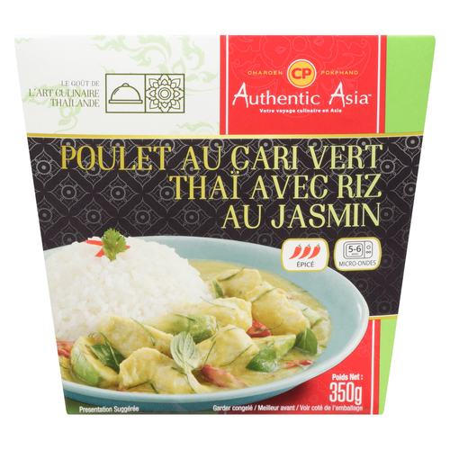 CP Poulet au cari vert et riz au jasmin 350 g (congelé)
