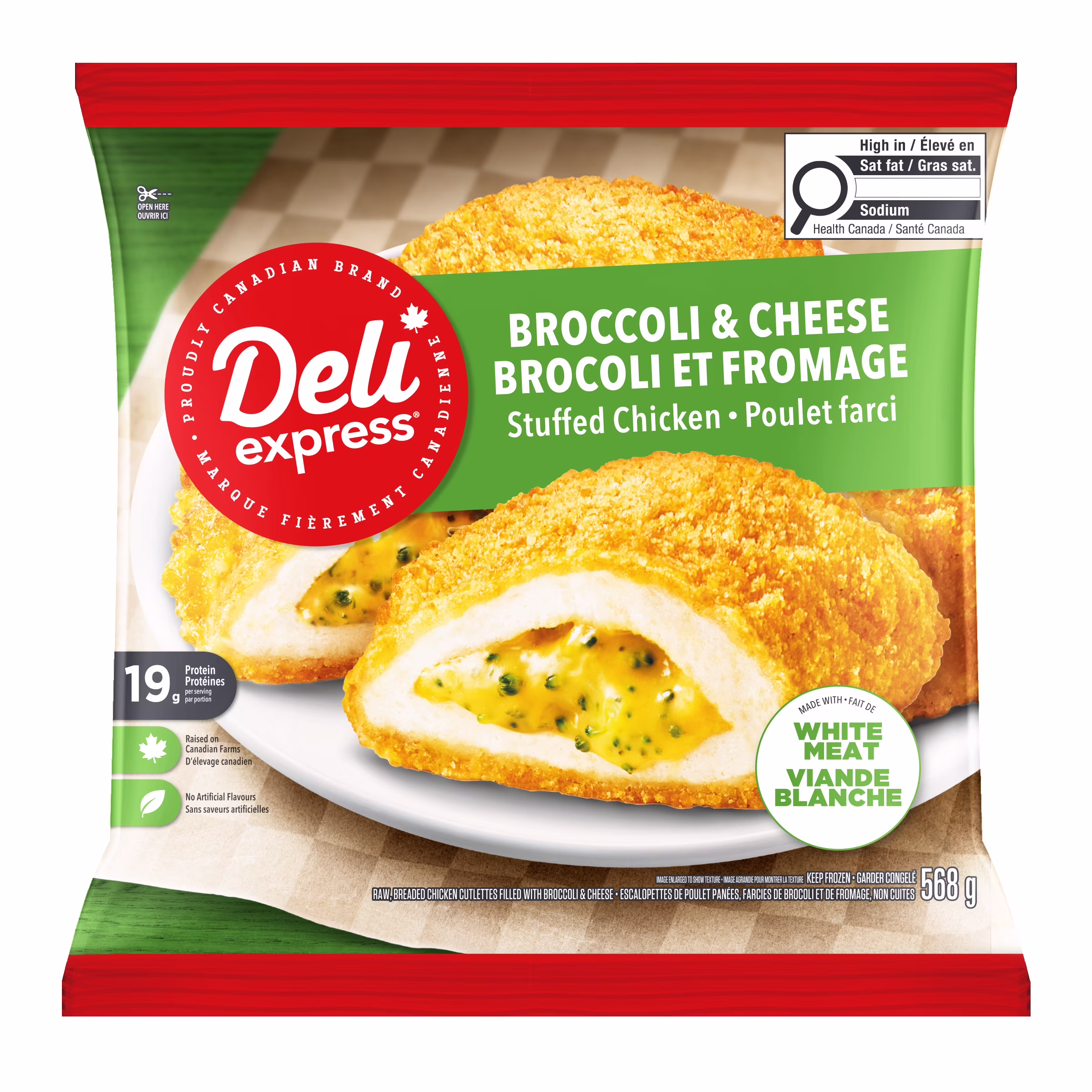 Deli express poulet farci au brocoli et au fromage