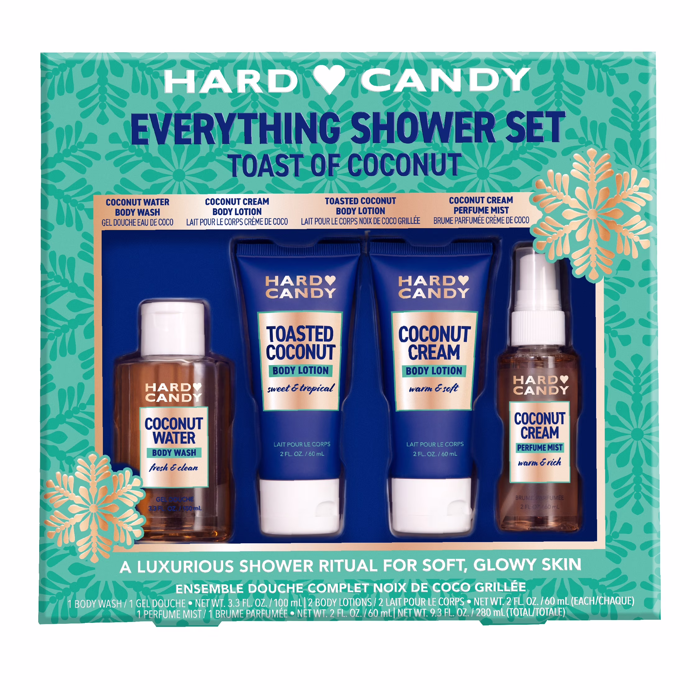 Hard candy coffret-cadeau de douche toast of coconut everything  4 pièces
