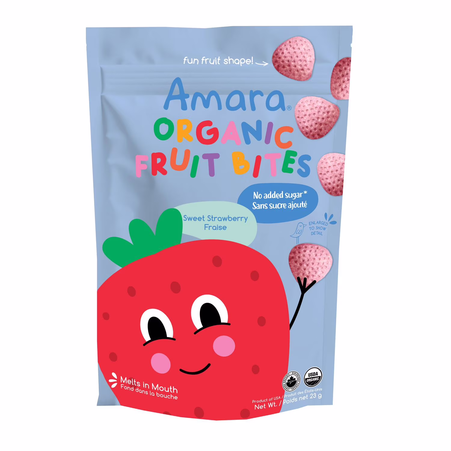 Bouchées de fruits biologiques fraise et crème