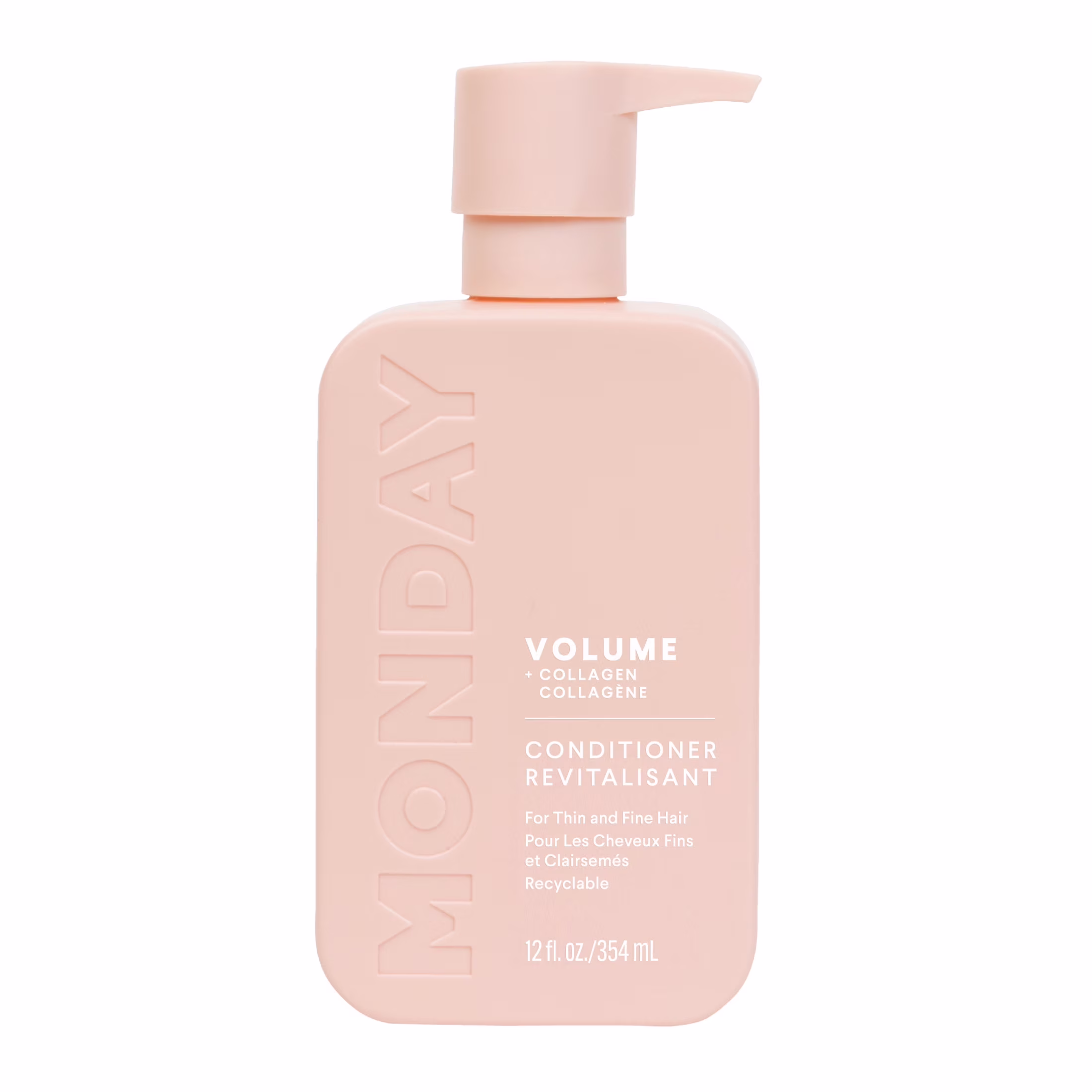 Monday haircare revitalisant volume avec collagène hydrolysé. huile de noix de coco. beurre de karité & huile de macadamia pour cheveux clairsemés. fins & plats