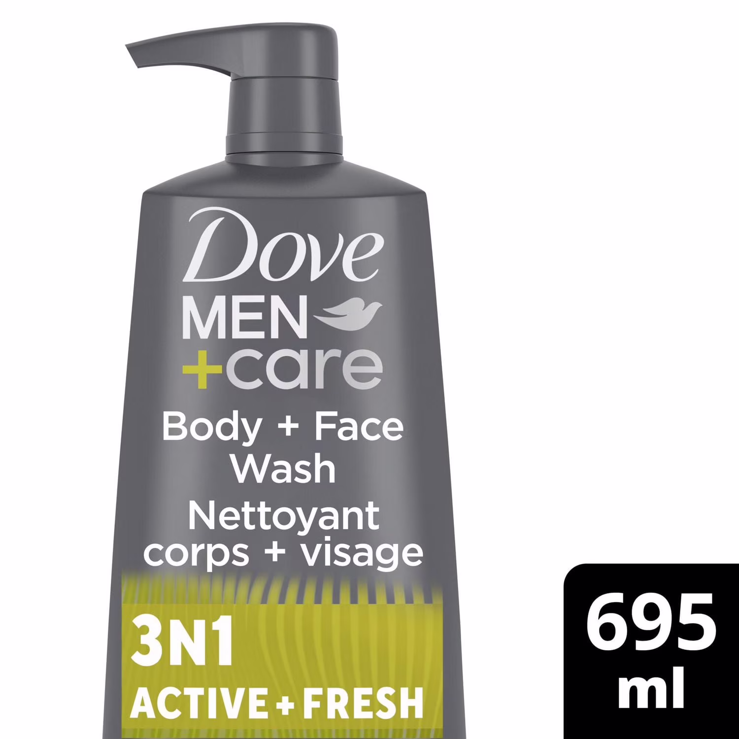 Nettoyant corps et visage ré-énergisant dove men care active + fresh avec technologie nourrissante 24 h micromoisture