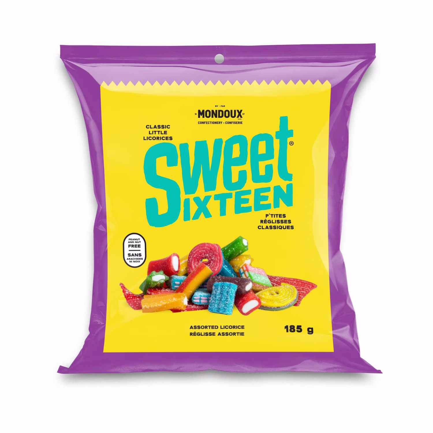 Sweet sixteen réglisse assortie. sac de  bonbon sweet sixteen réglisse assortie - format