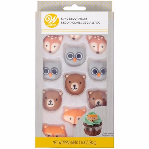 Décorations en glace royale daim. hibou. renard et ours wilton. 1.34 oz (12 unités)