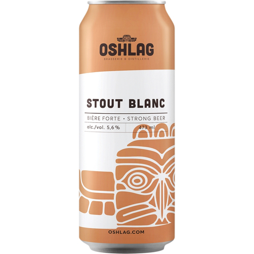 Oshlag Bière Stout Blanc 5.6% alcool 473 ml (canette)