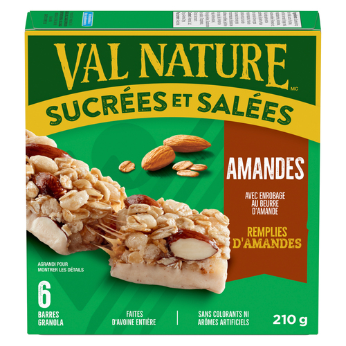 Sucrees et Salees  Amandes Granola Barres, 6 CT