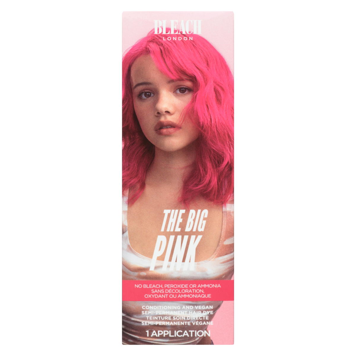 Teinture soin directe semi-permanente végane the big pink