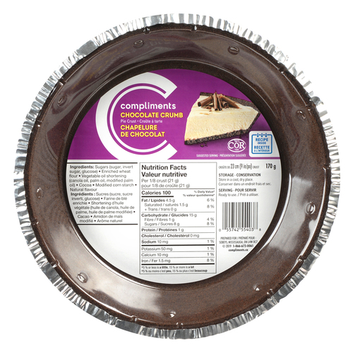Compliments Croûte à tarte chapelure de chocolat 170 g