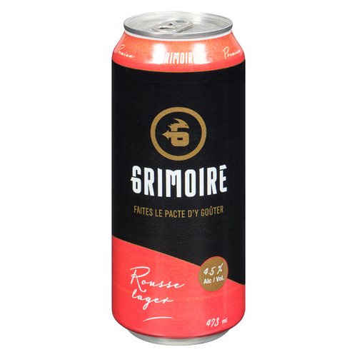 Le Grimoire Bière Lager Rousse en canette - 4.5% alcool 473 ml