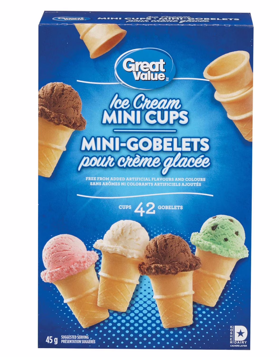 Mini-gobelets pour crème glacée de great value