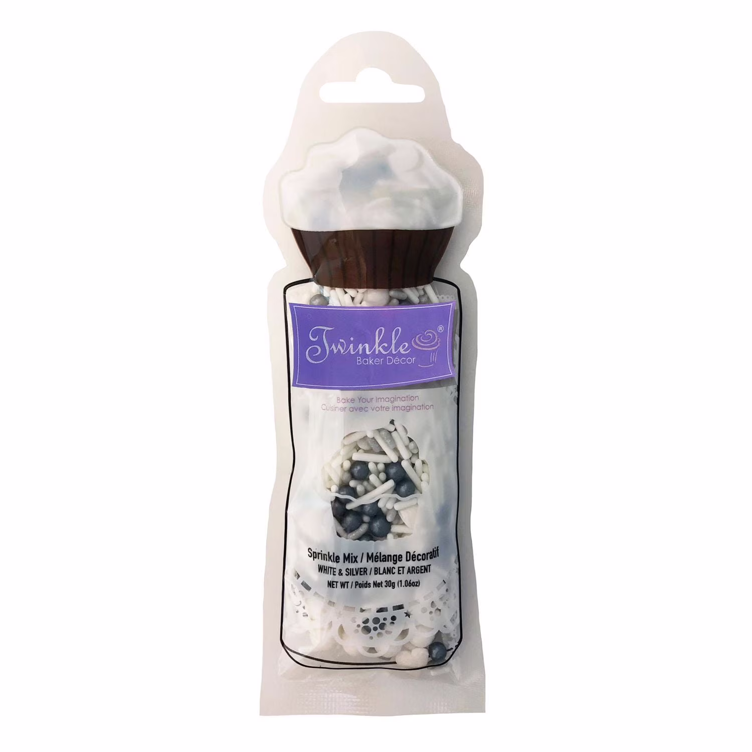 Twinkle saupoudrer wht & argent de
