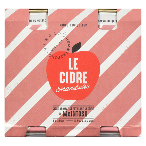 Verger Hemmingford Cidre à la framboise 4 x 355 ml
